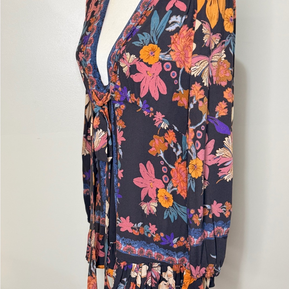 Free People Black Floral Tunic/Dress - Picture 2 of 8